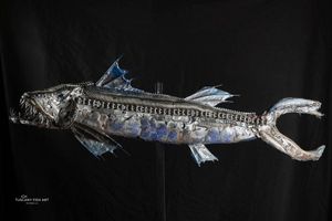 Barracuda - scultura in materiali di recupero