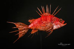 Pesce scorpione - scultura in materiali di recupero