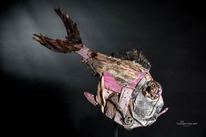 Pesciascia - scultura in materiali di recupero